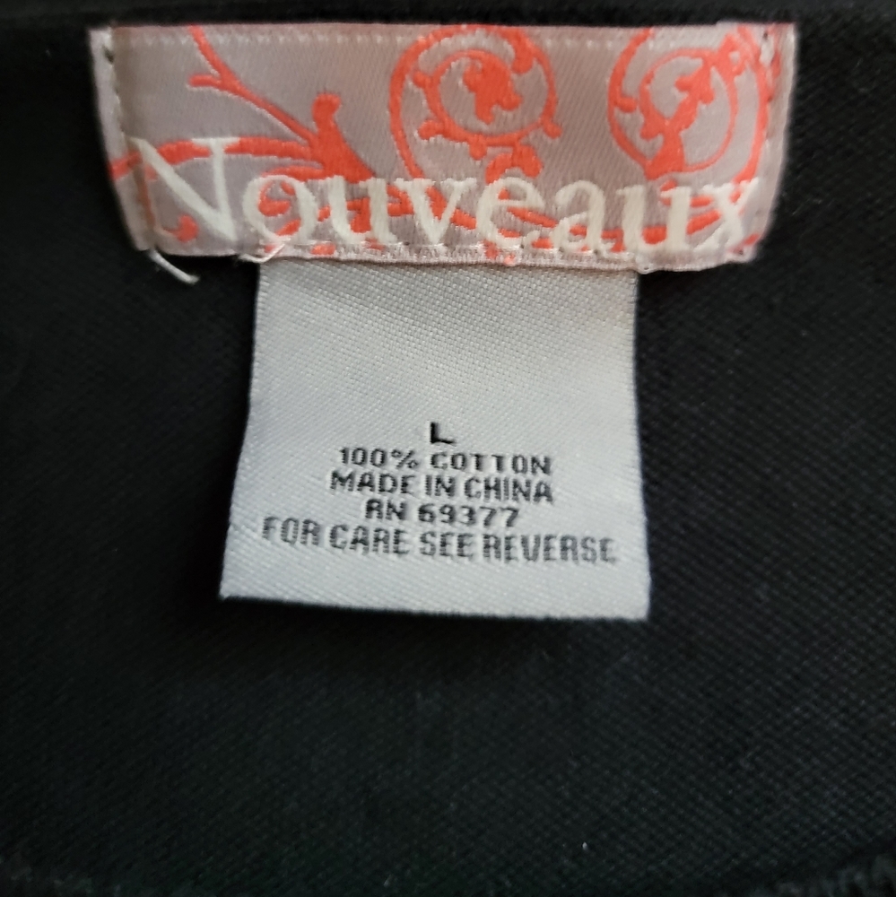 Nouveaux Embellished Silver Heart On Black Sweater - Picture 5 of 5
